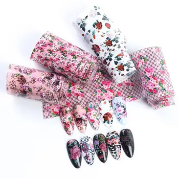 

2 Boxes Olographic Nail Art Foils Set Gradient Starry Sky Paper Marble Shining Classic Design Slider for Nails Decorations