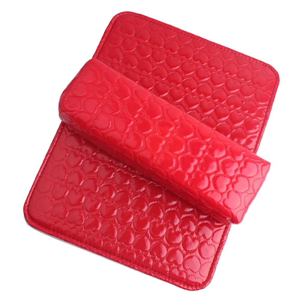 Красный Hand Rests Washable Manicure Care Salon Pad Holder Arm Nail Art Cushioned Leather Rectangle Sponge Tool - Цвет: Красный