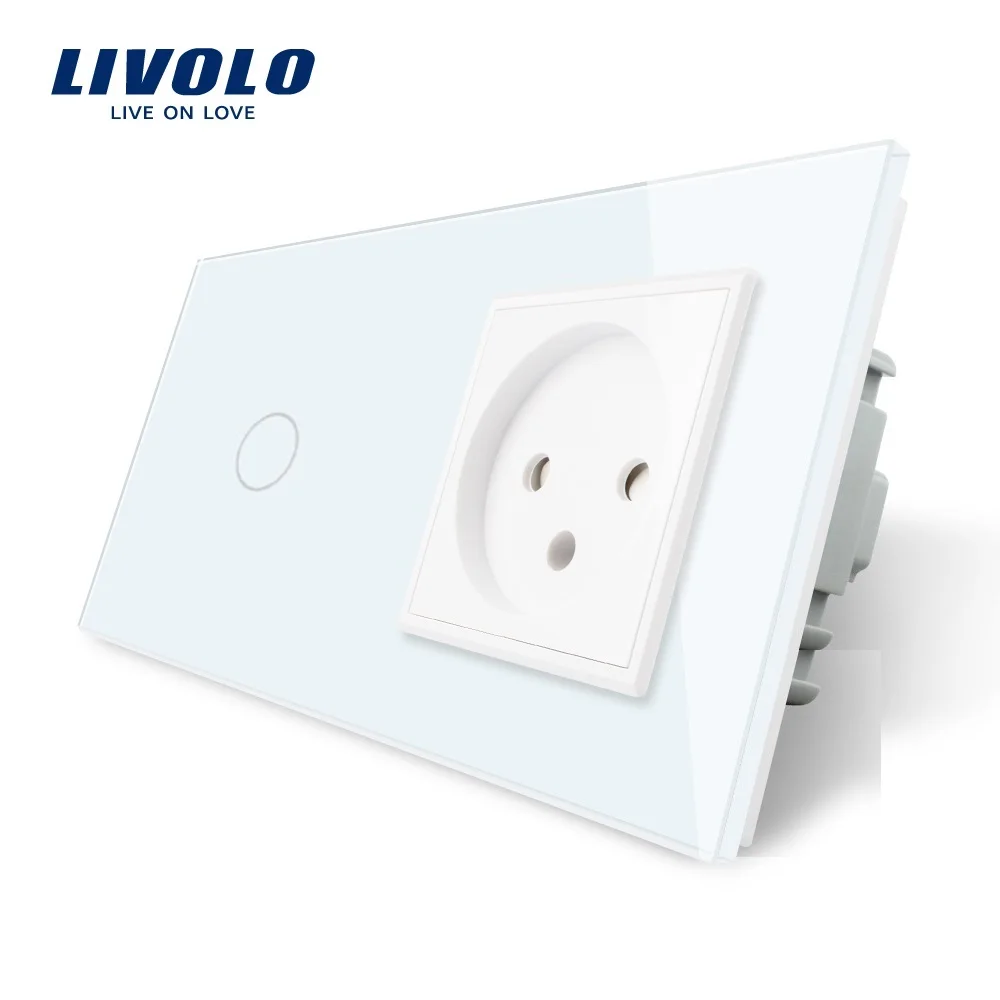 Livolo/Стандартный сенсорный переключатель + Израиль Мощность розетка белый с