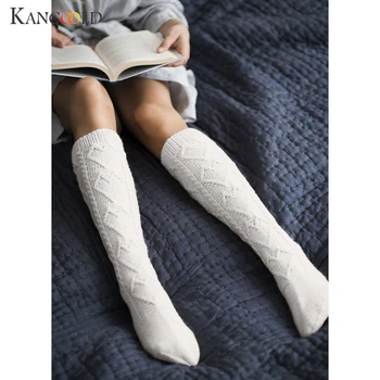 

KANCOOLD Women Comfortable Christmas Thigh High White print Animal Elk Thick Long Knit Over Knee Deer Socks Xmas Sexy medias