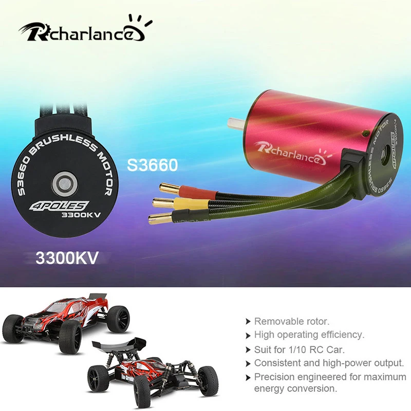Kv 3300 S3660 датчик Esc без меток и программа карточная игра 1/10 Rc грузовик бесщеточный двигатель Контроллер полета водонепроницаемый