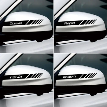 

2PCS Car Rearview Mirror Decoration Stickers Decals For Skoda Octavia Rapid Fabia Superb Kodiaq Scala Karoq Kamiq Accessories