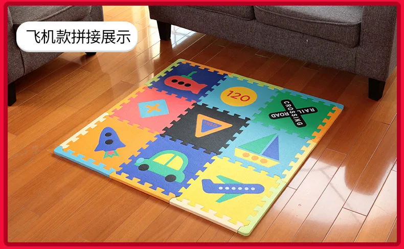 Meitoku Thick 1. 4cm Colorful Pattern Children Bubble Puzzle Mat Baby Creeping Mat Eva Joint Mat