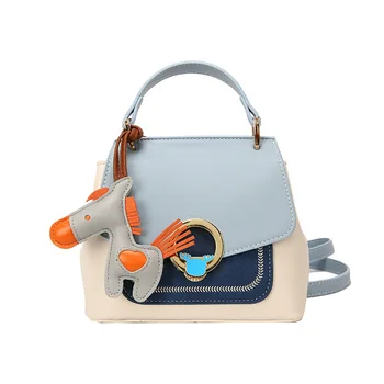 

Women's small bag 2020 autumn vintage new Korean version of fashion contrast color cross-body bag versatile small square bag tre