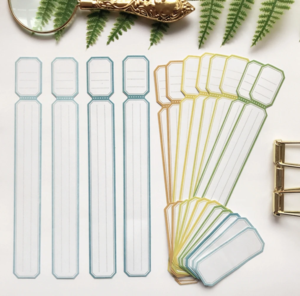 

24Pcs/Set Vintage Blank Tag Label Rectangle Sticker DIY Craft Scrapbooking Album Junk Journal Planner Decorative Stickers