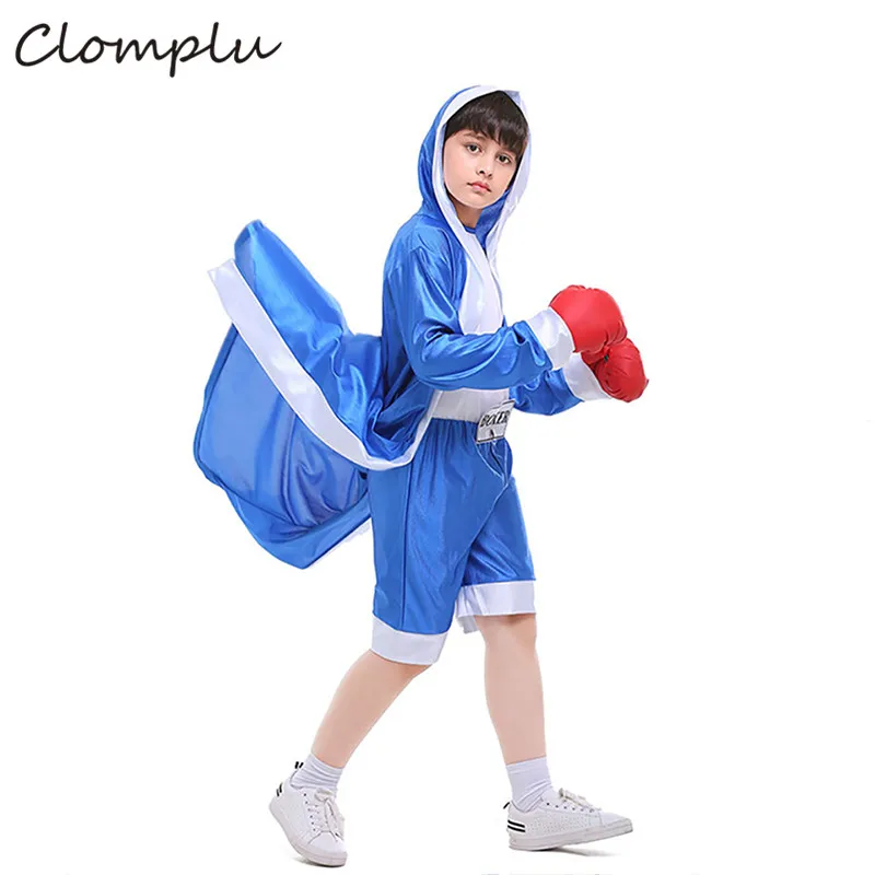 Clomplu/Детский костюм на Хеллоуин для мальчиков; боксеры; Косплей; плащ-комбинезон; Детский костюм; маскарадные костюмы в стиле аниме; цвет красный, синий; один комплект