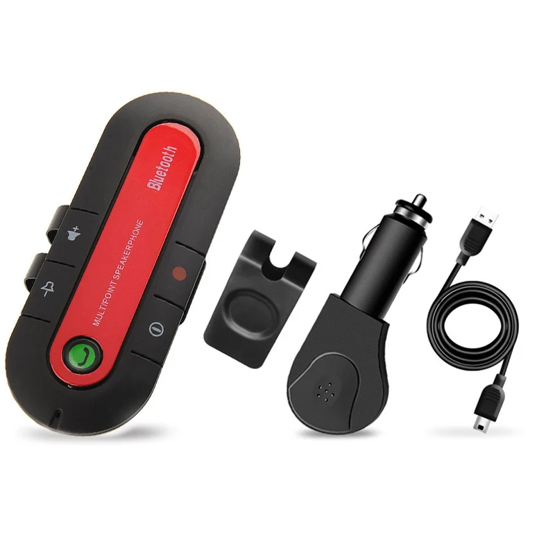 red Автомобильный стерео Громкая связь Bluetooth автомобильный комплект беспроводной автомобильный bluetooth-приемник Bluetooth для автомобиля для мобильного телефона Автомобильная электроника - Название цвета: red