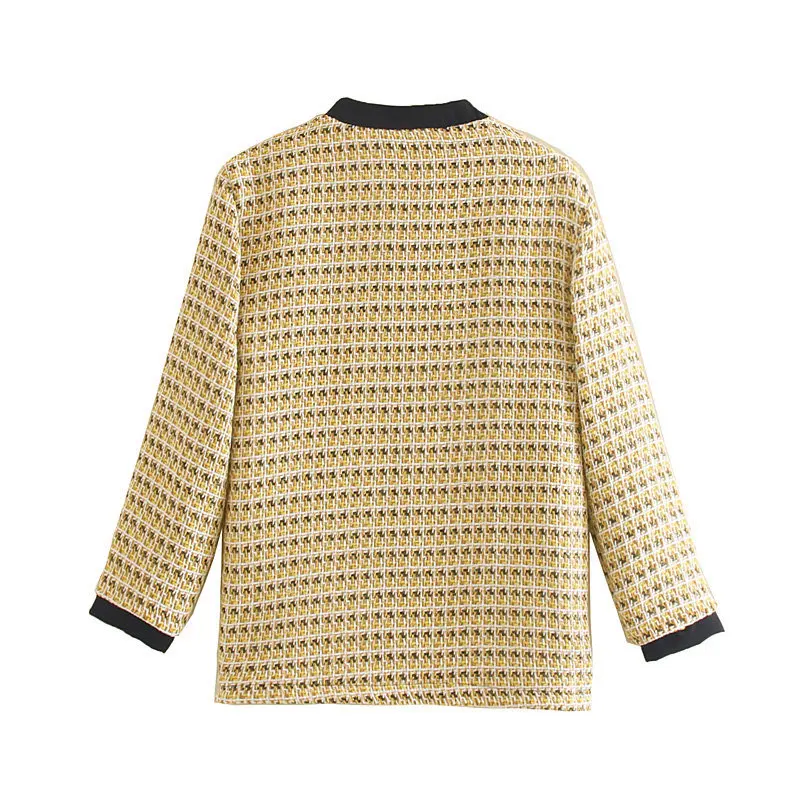F5523-Korean-style WOMEN'S Wear Spring And Autumn New Style French Retro Graceful Tweed Coat Women's