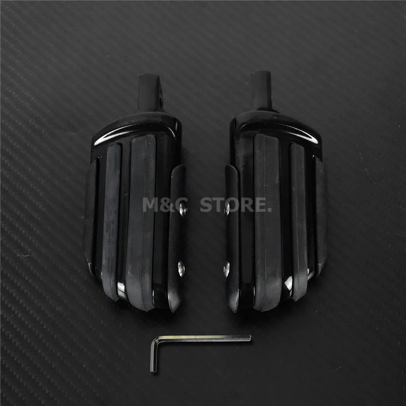 2xFootpeg Черные подножки для мотоцикла 1,2" 32 мм, подножки для Harley Sportster Softail Touring Street Road Glide для Suzuki - Цвет: 2xFootpeg