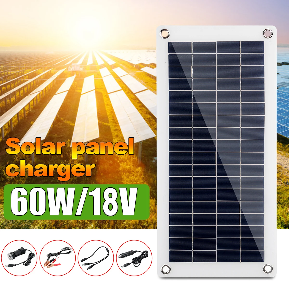 60W 30 Вт/50 Вт Солнечная Панель зарядное устройство контроллер Гибкая солнечная панель 18 в контроллер для зеленой защиты окружающей среды - Цвет: 60W