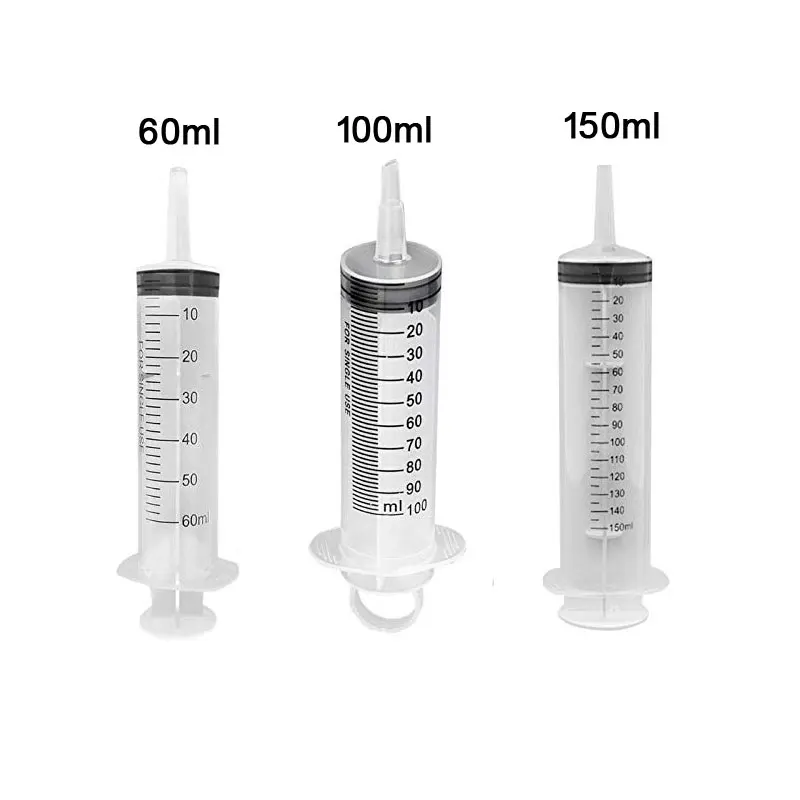 Accesorios de alimentación para perros y gatos, jeringa de medición de salud estéril de 60ml/100ml/150ml, plástico hidropónico grande reutilizable