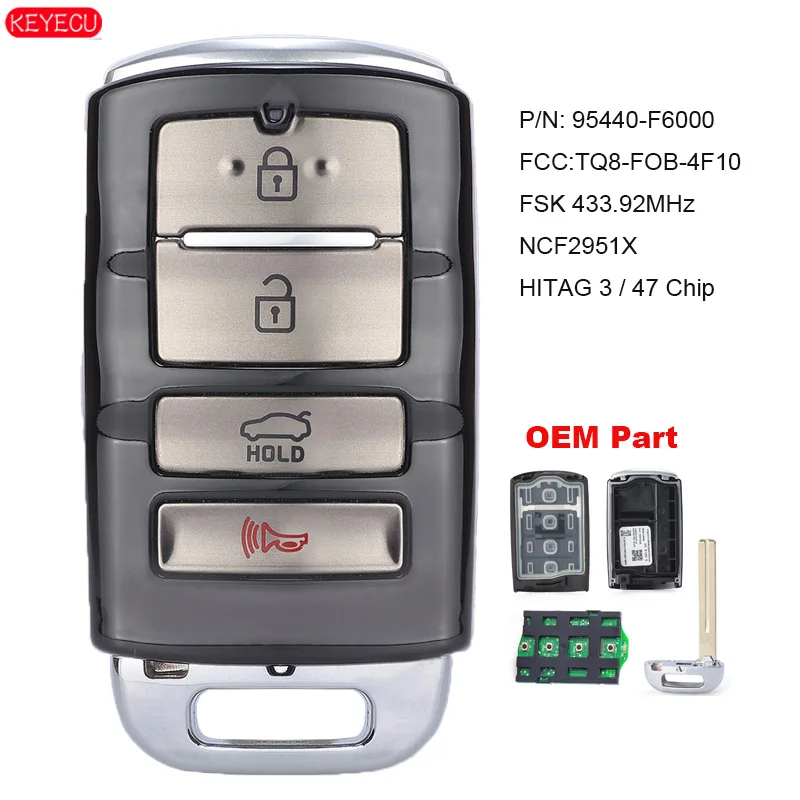 KEYECU близости без ключа умный дистанционный ключ-брелок от машины 433 МГц для 2017 2018
