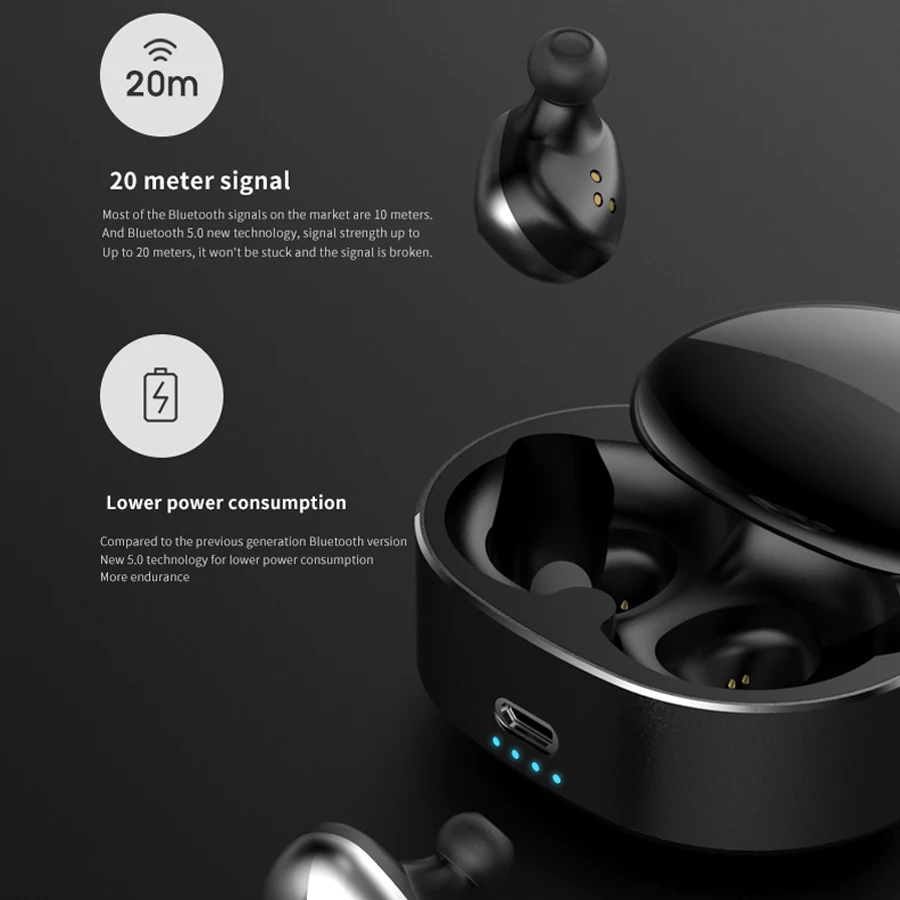 TWS 5 0 Bluetooth беспроводные наушники 3D стерео шумоподавление спортивные/Игровые