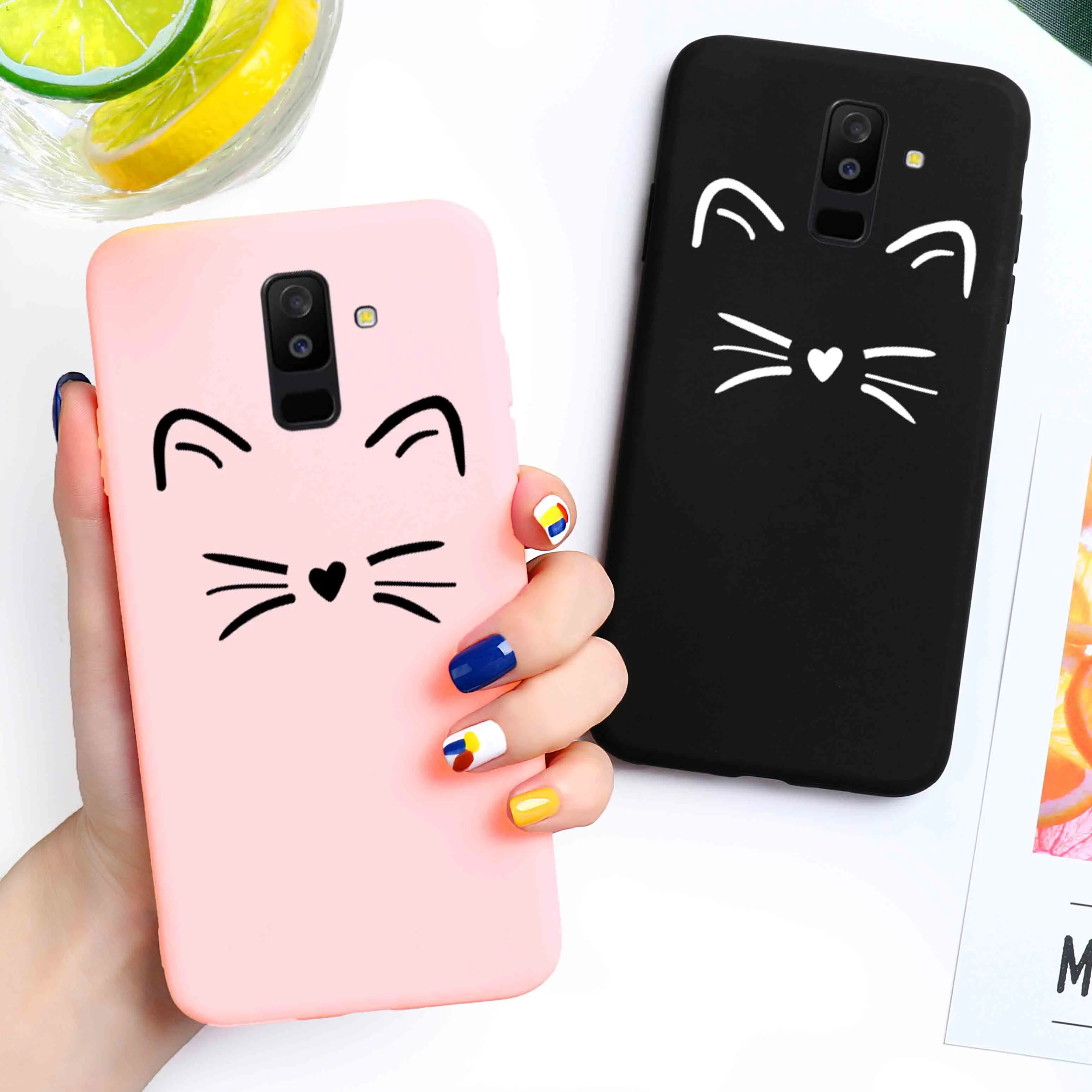 Мягкий чехол для Samsung J8 J7 Prime J6 S20 S10 A51 A50 A71 A70 A01 A21S A20e A20s A40 S8 S9 Plus силиконовый с милым