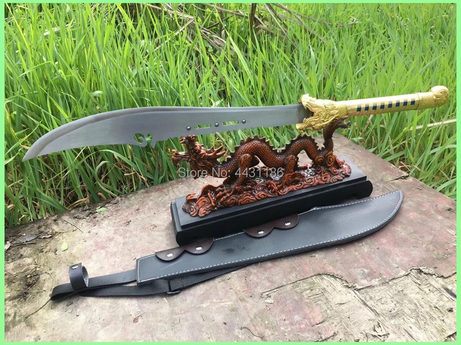 Для китайского кунг-фу Broadsword WuShu Dragon Dao Sword сильный высокий клинок из марганцевой стали Острый открытый боевой широкий нож