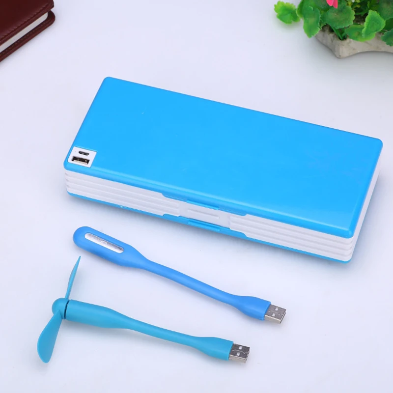 

Multifunctional Pencil Case with LED Lamp & USB Mini Fan Creative Student Stationery Box Korean Style Pencil