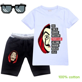 

The House of Paper t shirt Money Heist child La Casa De Papel tshirt funny top tee fashion new clothes children sports suit