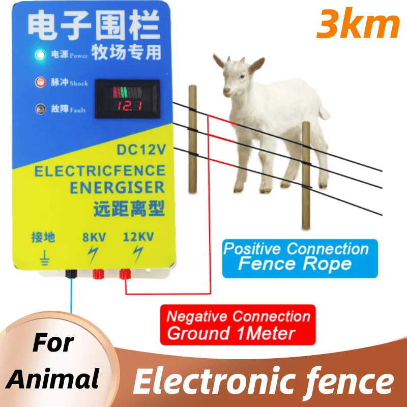 

Hot Solar Electric Fence For Animal Fence Energizer Charger High Voltage Pulse Controller Poultry Farm Electric Fence Insulators