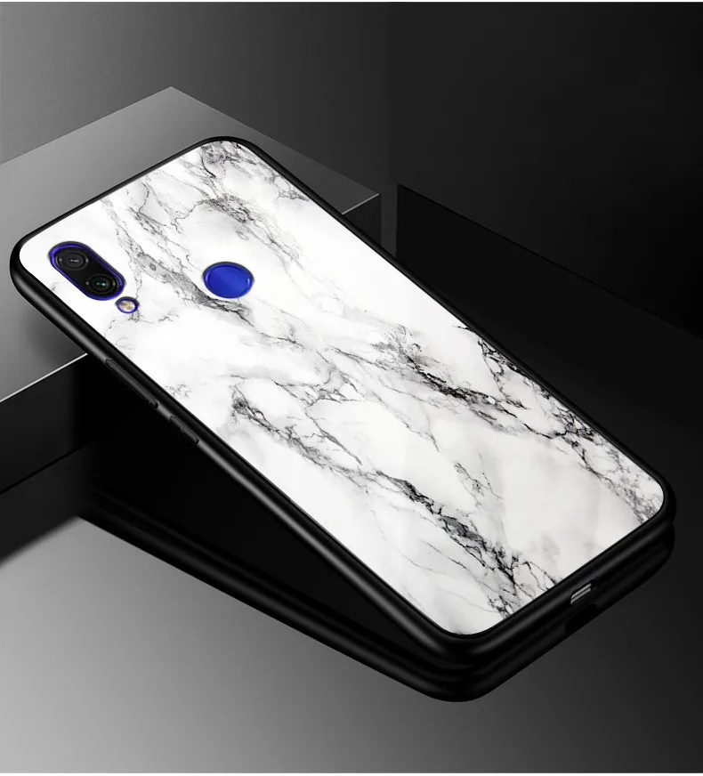 09 Для Xiaomi Redmi Note 7 Чехол стекло для ПК чехол для телефона черный бампер чехол для Xiaomi Redmi Note 7 Pro 7S противоударный чехол Note7 - Цвет: 09