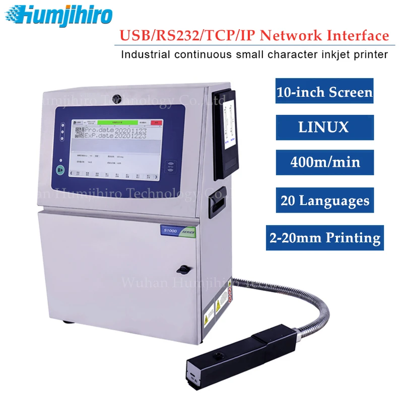 400 m/min CIJ Inkjet Printer 10 inch 