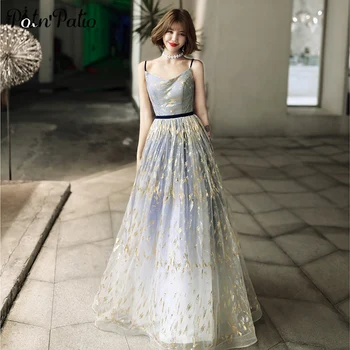 

V-neck Spaghetti Straps Sexy Prom Dresses 2020 Shiny Sparkle Floor-length Long Women Formal Dresses For Evening Party