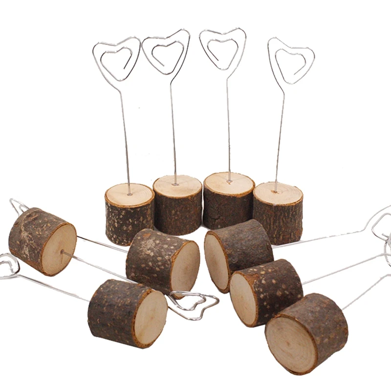 20Pc Veneer Stump Photo Note Clip Home Decoration Props Diy Wedding Seat Card Ornaments