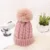 Fashion Knitted Winter Hat Striped Women's Winter Hats 2022 Pink Fur Pompom Wool Beanies Thick Skullies Cap Faux Pom pom Hat 12