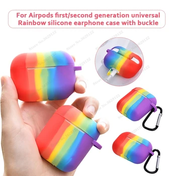 

Soft Silicon Case For Airpods 1 2 Rainbow colors Earphone Protective Cover Waterproof for Apple airpods pro Headset Accessories