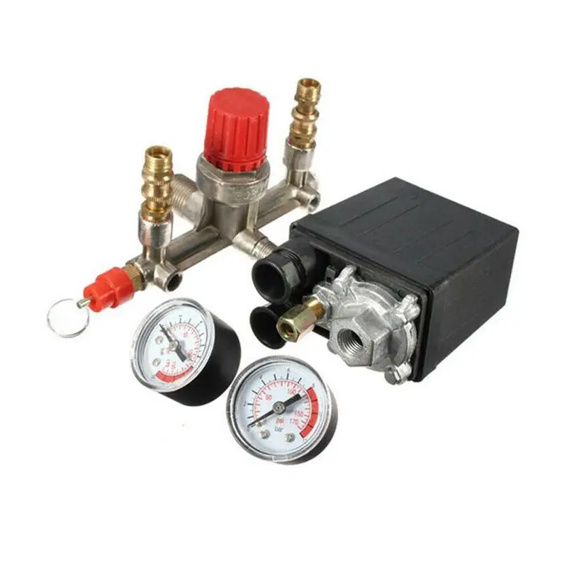 

Air Compressor Parts Pressure Switch Control Valve Manifold Regulator Gauges Air Regulator Valve Compressor Switch
