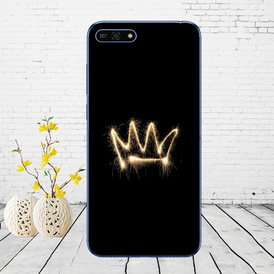 Для huawei Honor 7A 5," дюймов Мягкий Силиконовый ТПУ для телефона задняя крышка 360 Защитный чехол для huawei Honor7A чехол - Цвет: F44