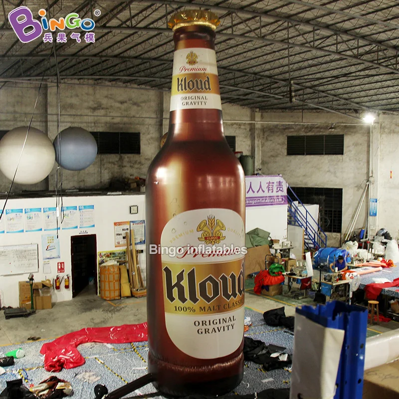 Strong material inflatable lighting beer bottle model with 7mh / LED beer mug replica toys