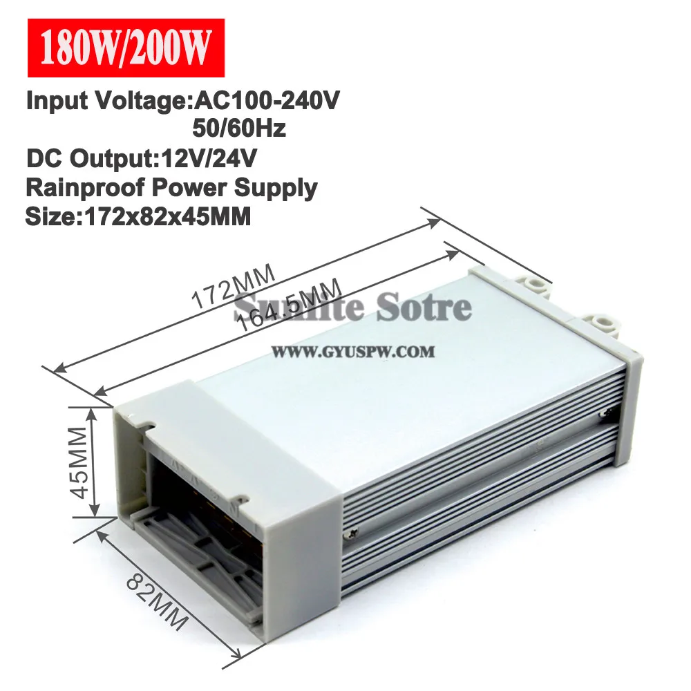 Блок питания DC 12V DC24V 48W 60W 72W 100W 120W 150W 180W 200W 240W 250W 300W 350W 360W 400W непромокаемые Трансформаторы освещения