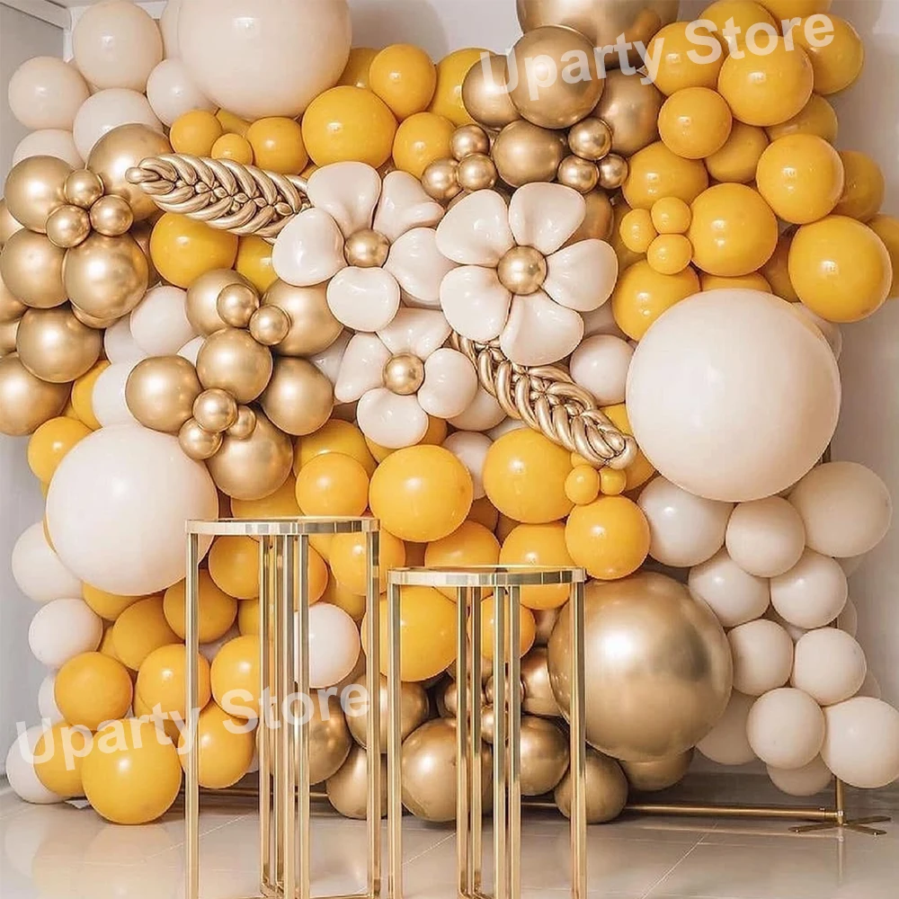 

5/10/12/18inch Sand White Balloons Beige Lemon Yellow Chrome Gold Latex Balloon Kids Globos for Baby Shower Birthday Party Decor