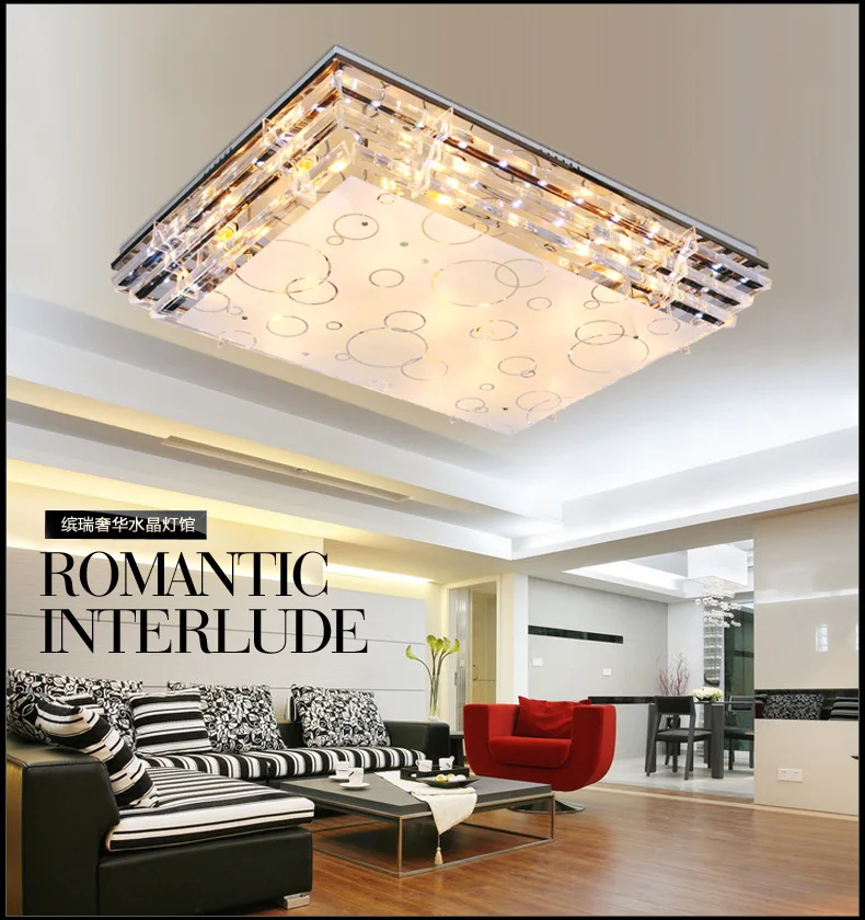 

Manufacturers Direct Selling LED Crystal Living Room Rectangular Colorful Slow Low Voltage Bedroom Lamp Modern Minimalist Restau