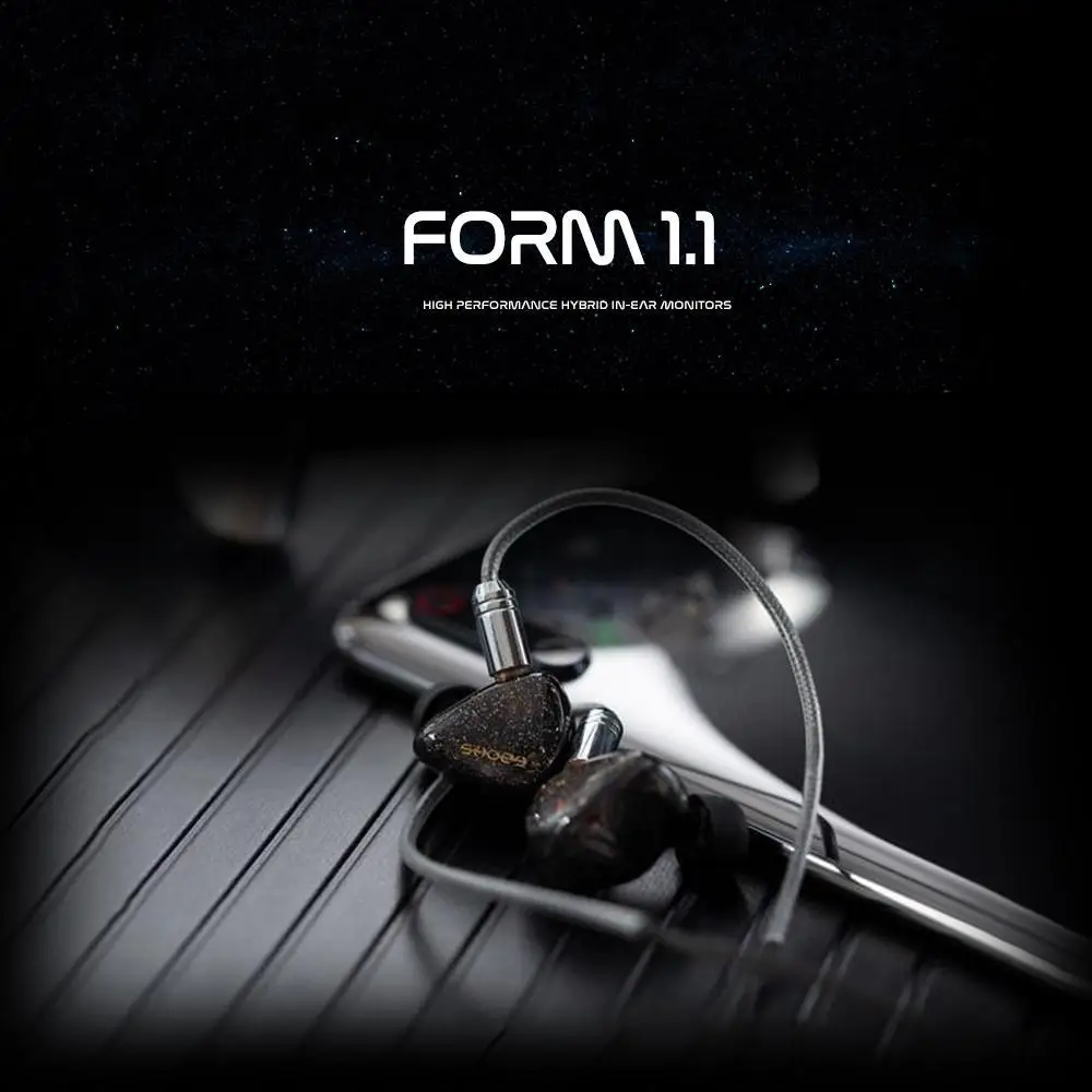 Shozy Form1.1 1BA+ 1DD двойной Драйвер Гибридный бериллиевый Динамический Hifi музыкальный монитор наушники-вкладыши съемный 0,78 2Pin кабель