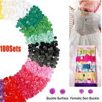 Plastic Snap Buttons Fasteners T3 For Clothes Garment Accessories Resin Snaps Press Buckles 100 sets 1