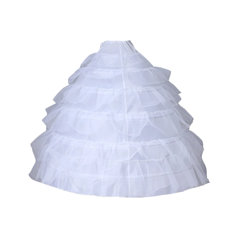 

6 hoops Wedding Dress Petticoat Bride Underskirt Prom Stock Crinoline 2022