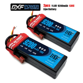 

DXF Lipo 3S 11.4V 9200mAh 130C Max260C Lipo Battery RC Parts with T plug Comfortable for TRXX 1/10 Car Drone Helicopter Boat FPV