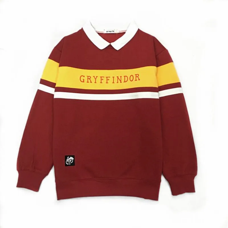 wine red Hogwarts School Fleeces Magic Gryffindor Hufflepuff Ravenclaw Slytherin худи для молодых осенне-зимних влюбленных с вышитыми буквами подарок - Цвет: wine red
