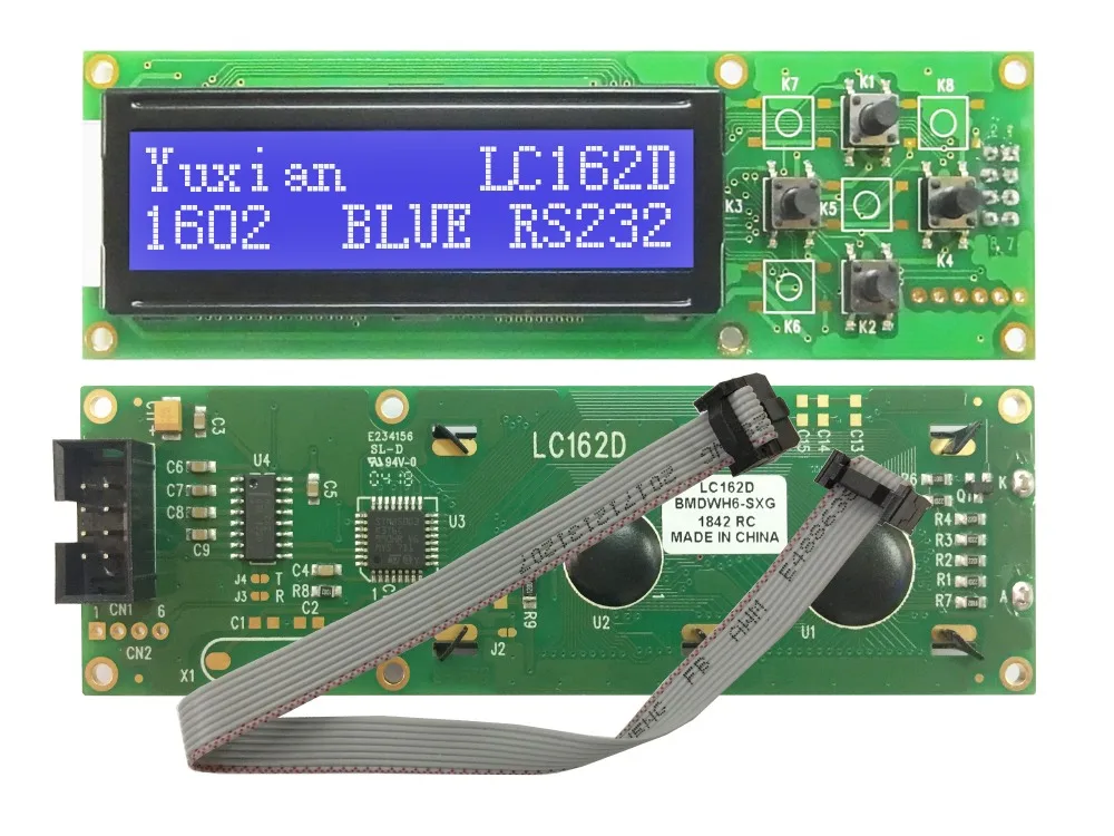 RS232 интерфейс 1602 16x2 16*2 ЖК-дисплей дисплей модуль LC162D с коммутатором AT89S5224AU
