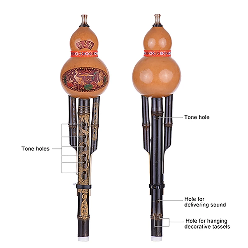 

Handmade Cucurbit Silk Chinese Cucurbit Silk National Wind Musical Instrument Flute Handcraved Art For Beginners