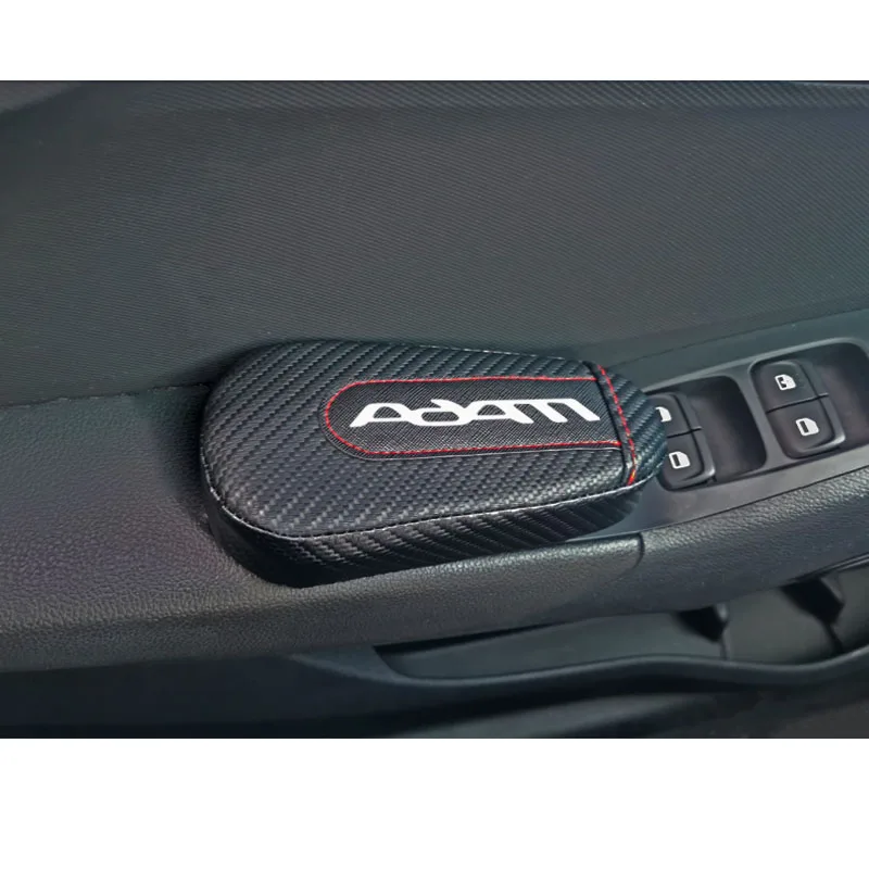 Для Opel Adam 1 шт., углеродное волокно, кожа, авто подушка для ног, наколенник, Автомобильный Дверной рычаг, накладка, автомобильные аксессуары, защита для автомобиля