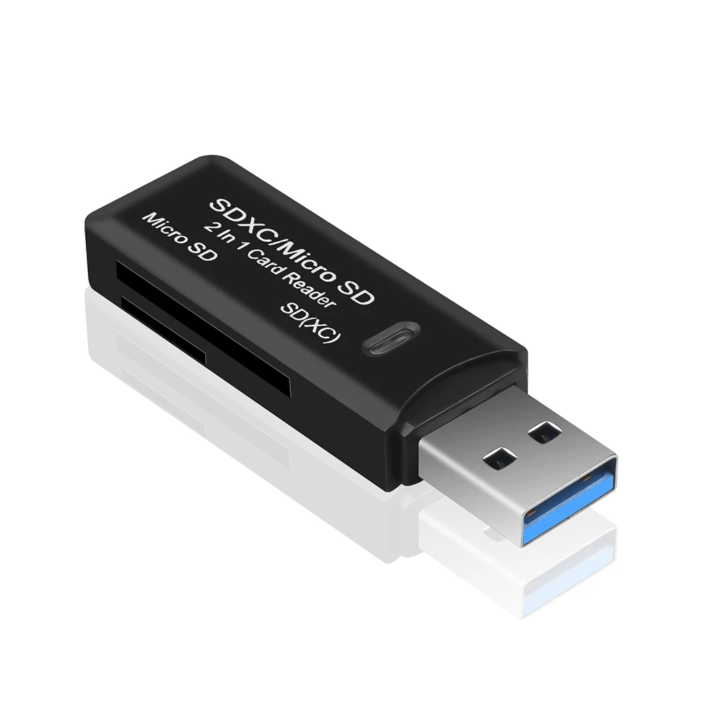 Черный Kebidu USB 3,0 type C считыватель карт OTG адаптер мини-кардридер мульти Смарт-памяти для Micro SD/TF/CF/MS Micros компьютера ноутбука - Цвет: Черный
