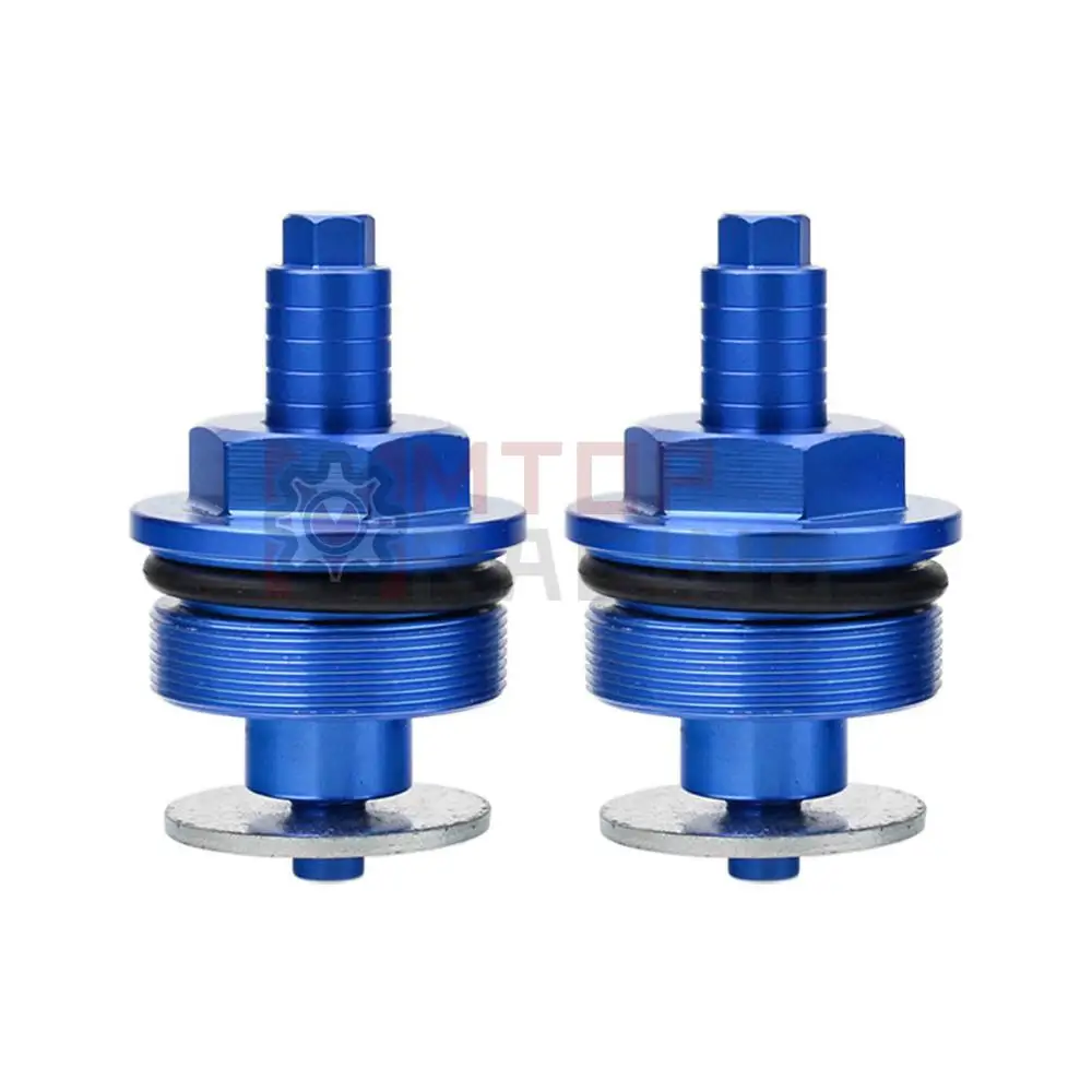 Preload Fork Caps For Kawasaki KL600 KL650 KLR650 38mm Hexagonal Adjustable Fork Bolts Black Silver Blue - Цвет: Blue