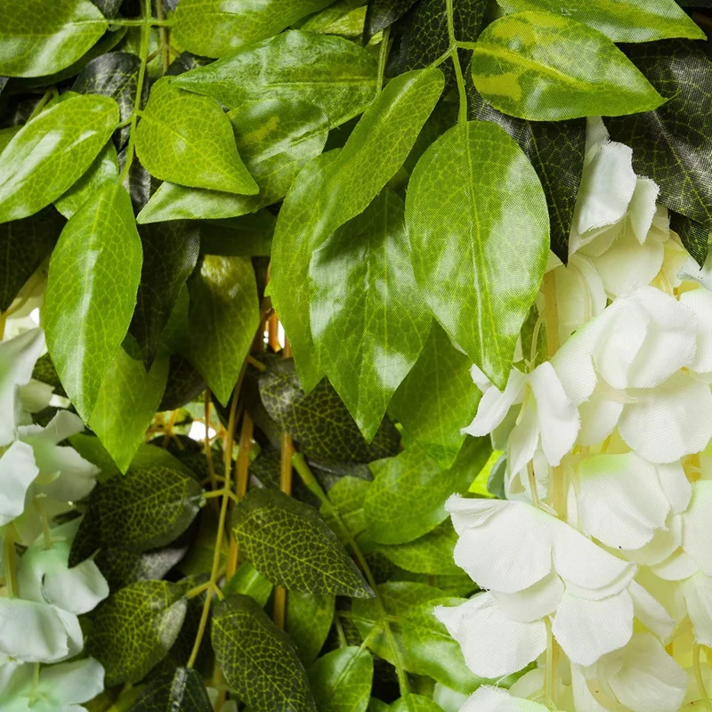 24 Sticks Single Branch About 109Cm Artificial Wisteria Vine Lata Fake Wisteria Hanging Wreath Silk Long Hanging Bush