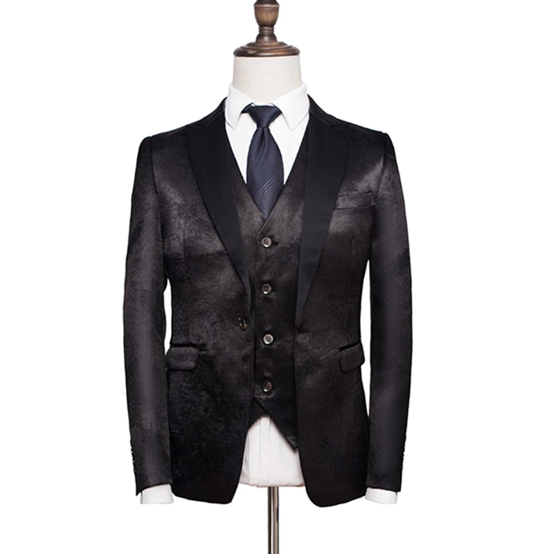 Осень Новые мужские костюмы slim fit модный принт современные мужские свадебные костюмы шикарный смокинг мужские