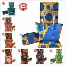 SISI модные Африканские Восковые сумки набор нигерийские принты сумка с Анкарой Воск Ткань 6 ярдов хлопок для высокого качества Вечерние