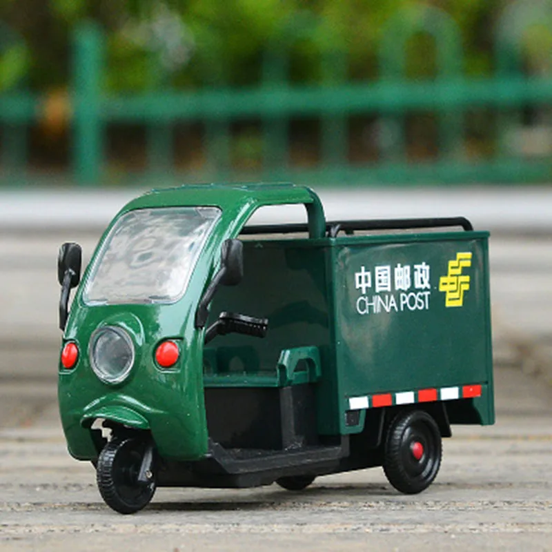 

1/32 Express Tricycle Die-Casting Alloy Car Model Postal Simulation Children's Model Toy Vehicle Collection Kids Gifts Doll