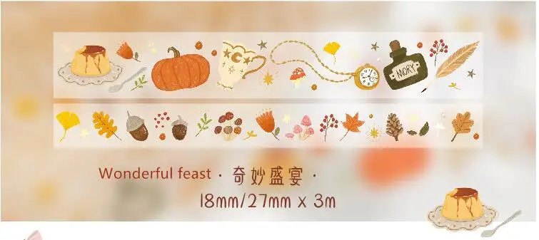 Wonderful Feast Ретро Bullet Journal красивые цветы прозрачная васи лента клейкая лента DIY Скрапбукинг наклейка этикетка маскирующая ПЭТ лента - Цвет: Wonderful Feast