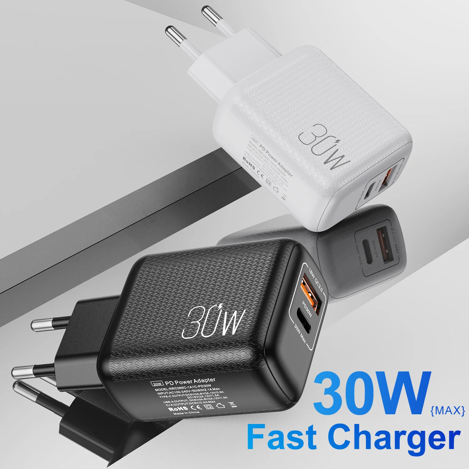 Быстрое зарядное устройство 3 0 QC PD 30 Вт PD3.0 QC3.0 USB Type C быстрое для iPhone 12 Pro Max Xiaomi Samsung